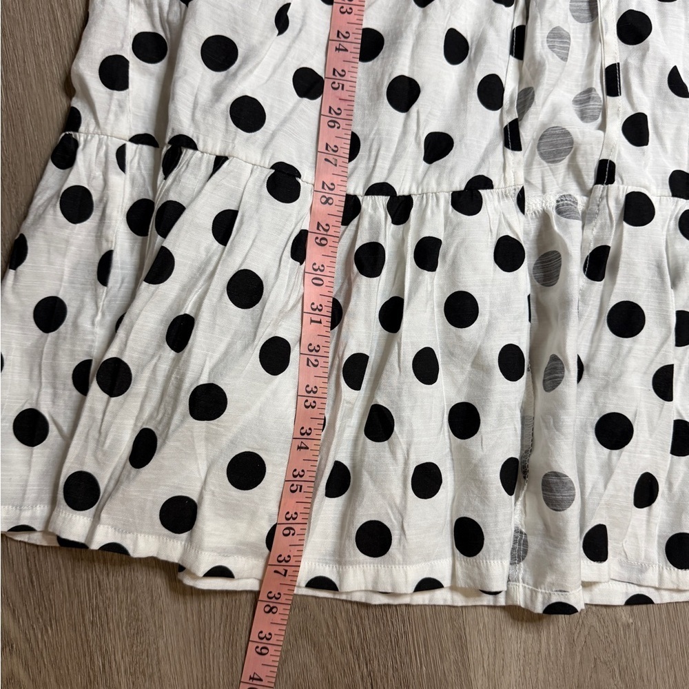 Elegant Black and White Polka Dot A-Line Skirt - Picture 6 of 6